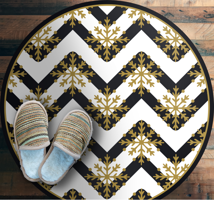Tappeto Vinile Natale motivo a fiocco di neve a chevron - TenStickers