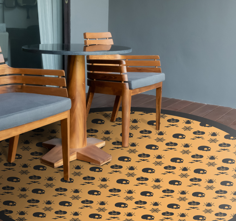 Tappeto vinile Halloween motivo circolare spettrale - TenStickers