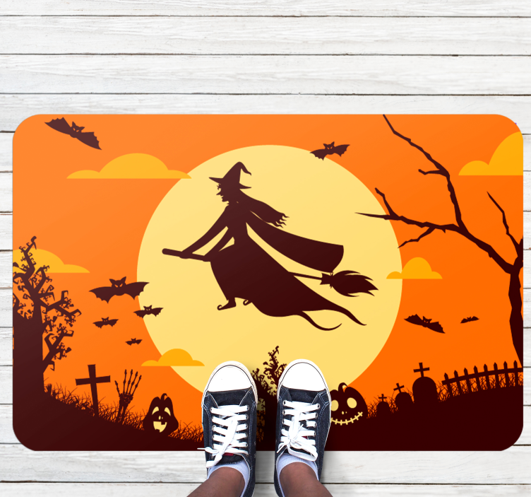 Tappeto vinile Halloween sagoma spettrale di halloween - TenStickers