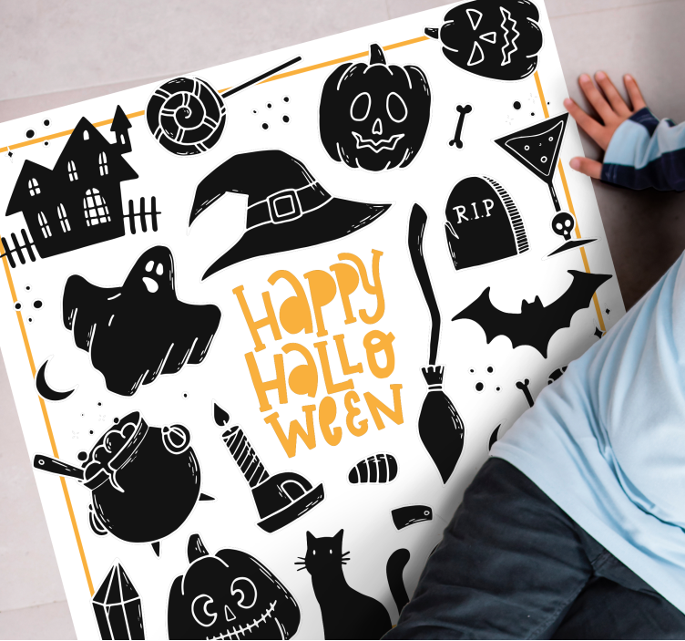 Tappeto vinile Halloween simboli festivi - TenStickers