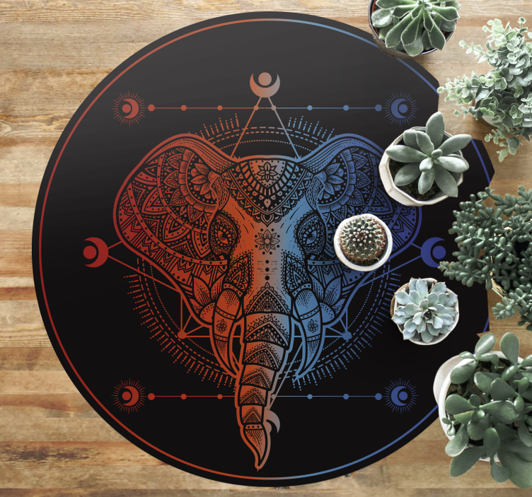 Tappeto vinile Mandala arte dell'elefante - TenStickers