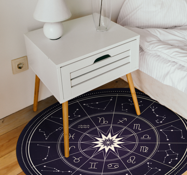 Tappeto vinile rotondo bussola astrologica - TenStickers