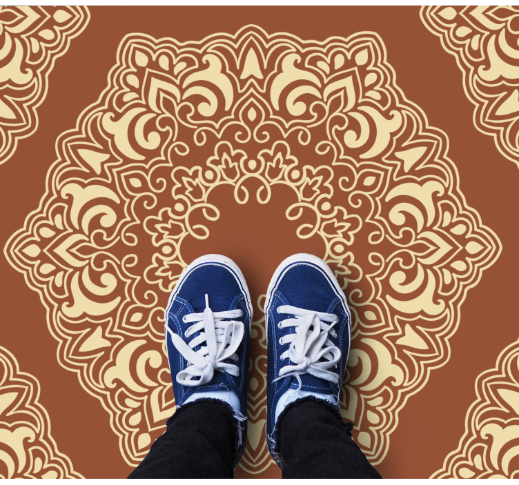 Tappeto vinile Mandala complessa disposizione botanica - TenStickers