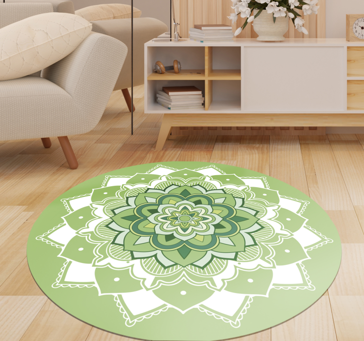 Tappeto vinile Mandala disegno mandala verde - TenStickers