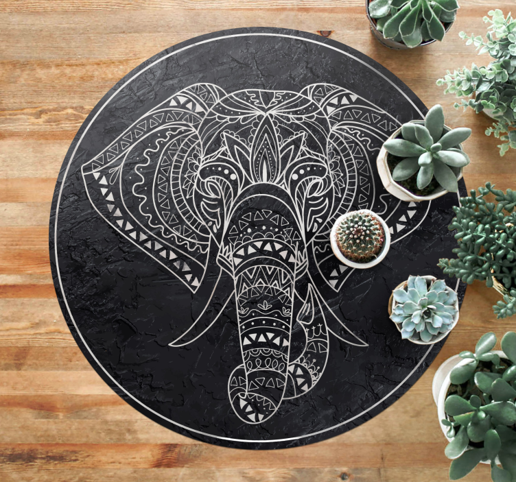 Tappeto vinile Mandala elefante mandala - TenStickers