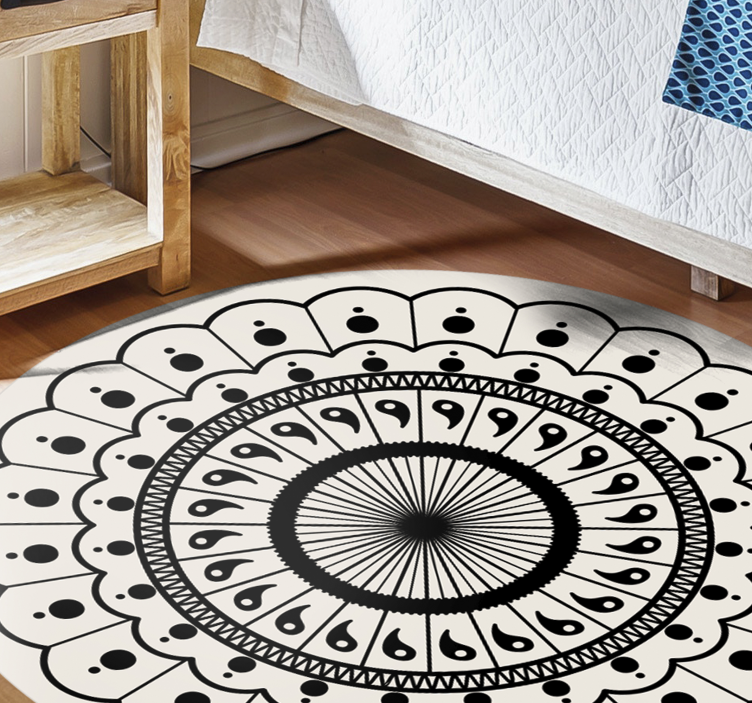 Tappeto vinile Mandala elemento circolare intricato - TenStickers