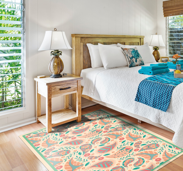 Tappeto vinile Mandala fusione di motivi paisley - TenStickers