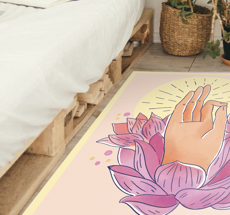 Tappeto vinile Mandala illustrazione del fiore spirituale - TenStickers