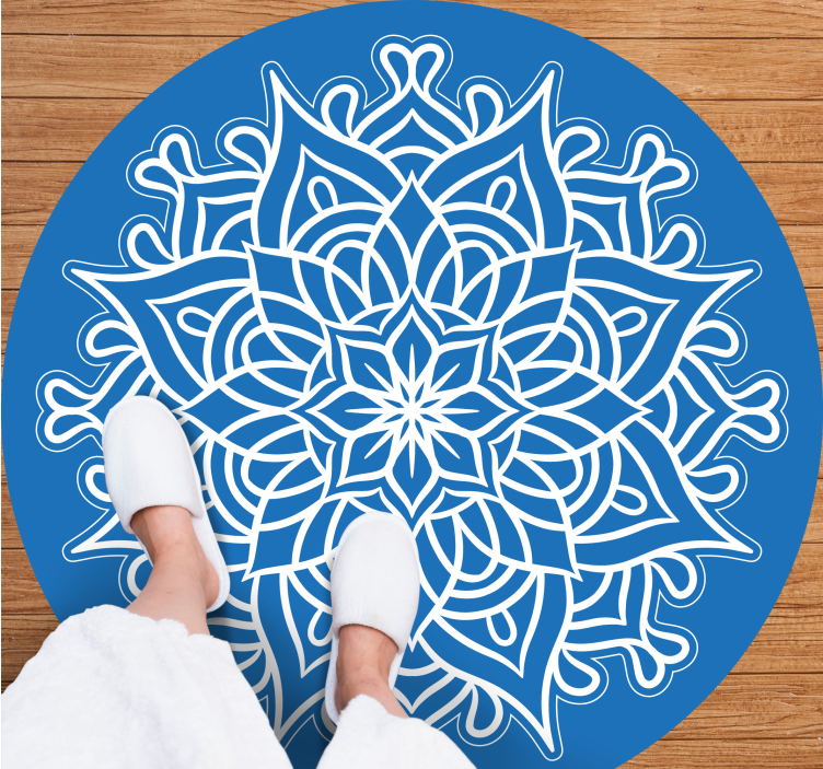 Tappeto vinile Mandala intricata composizione blu - TenStickers