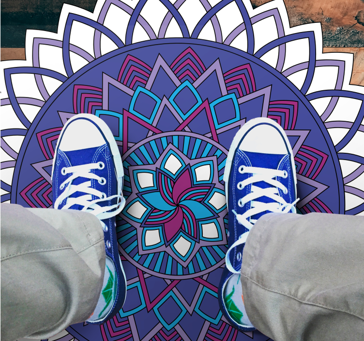 Tappeto vinile Mandala intricata composizione floreale - TenStickers