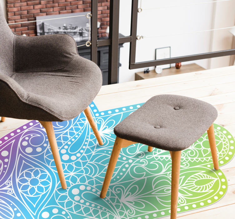 Tappeto vinile Mandala mano di fatima sfumata - TenStickers