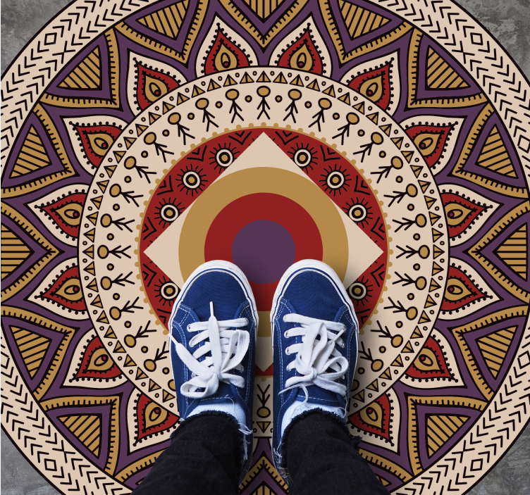 Tappeto vinile Mandala motivo circolare vibrante - TenStickers