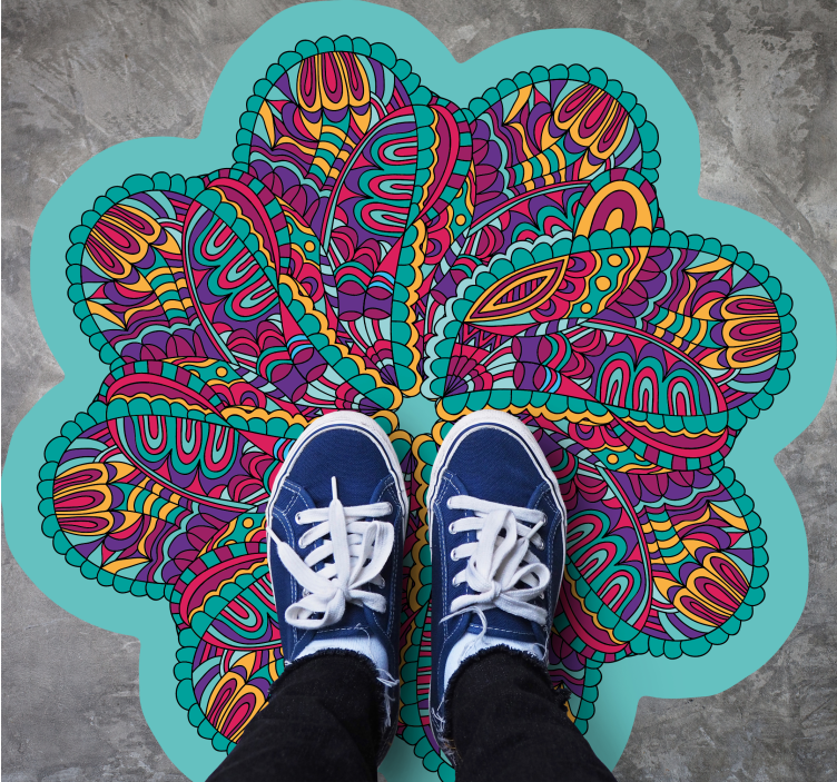 Tappeto vinile Mandala motivo colorato e vibrante - TenStickers