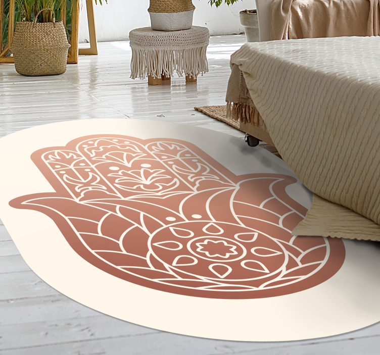 Tappeto vinile Mandala mano di fatima beige - TenStickers