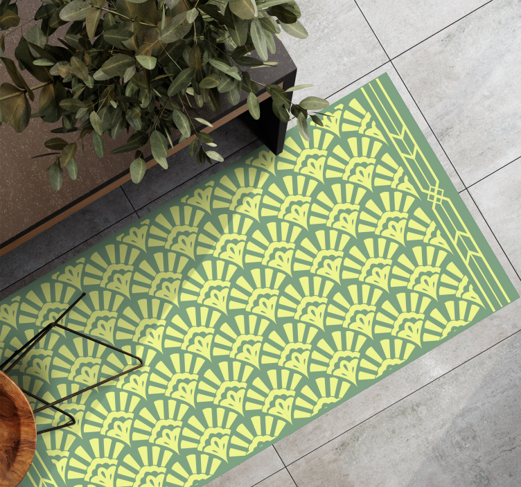 Tappeto vinile piastrelle floreale a raggi di sole - TenStickers