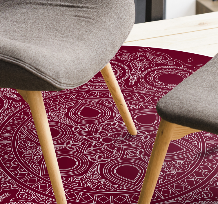 Tappeto vinile Mandala motivo rosso bordeaux - TenStickers