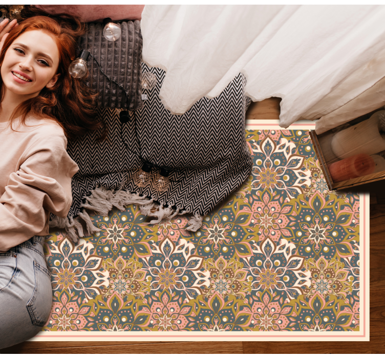 Tappeto vinile Mandala raffinatezza dell'emblema botanico - TenStickers