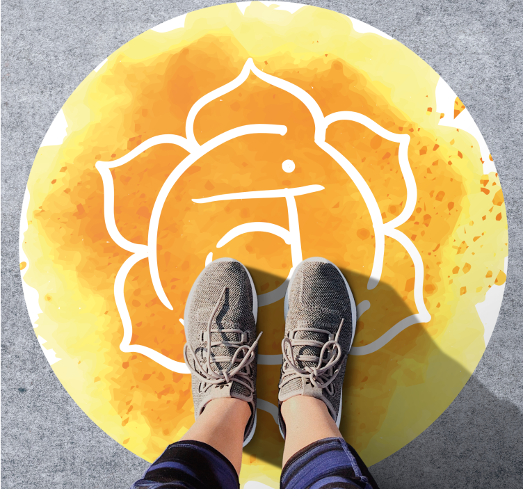 Tappeto vinile Mandala simbolo del chakra radiante - TenStickers