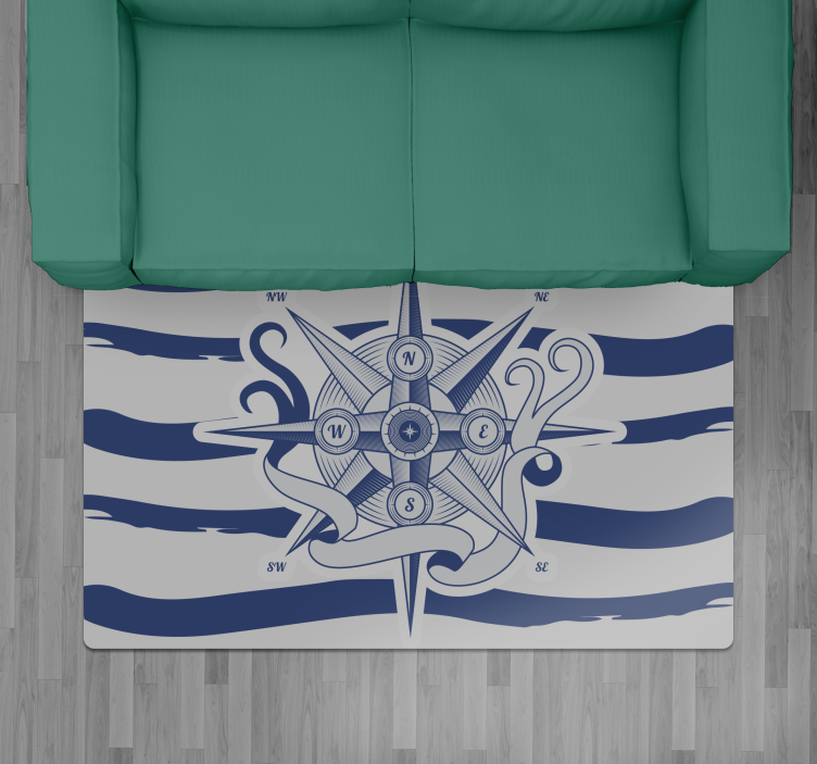 Tappeto vinile mappamondo bussola nautica - TenStickers