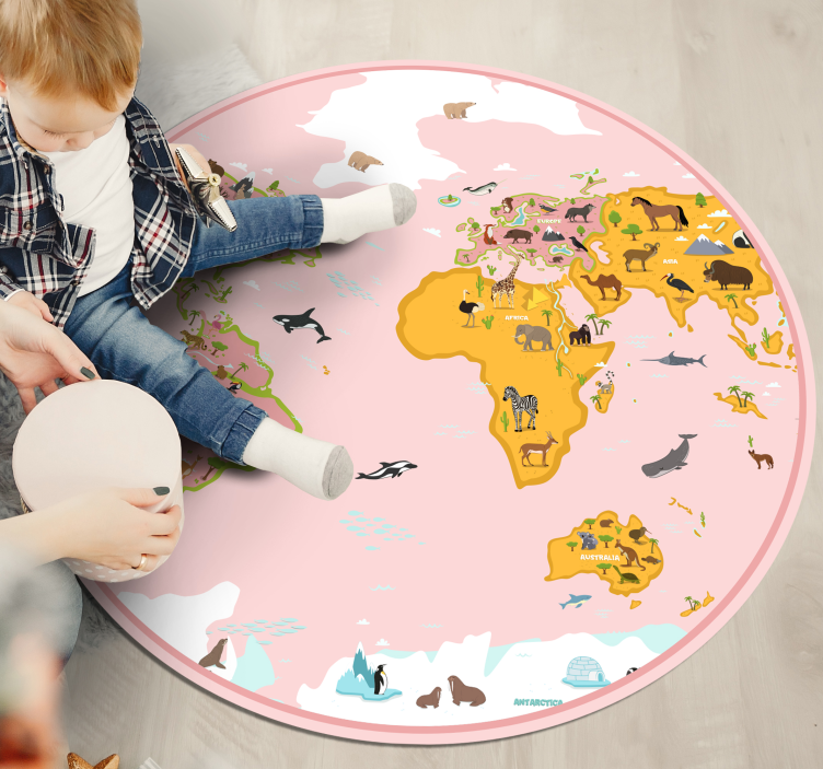 Tappeto vinile mappamondo cartografia educativa - TenStickers