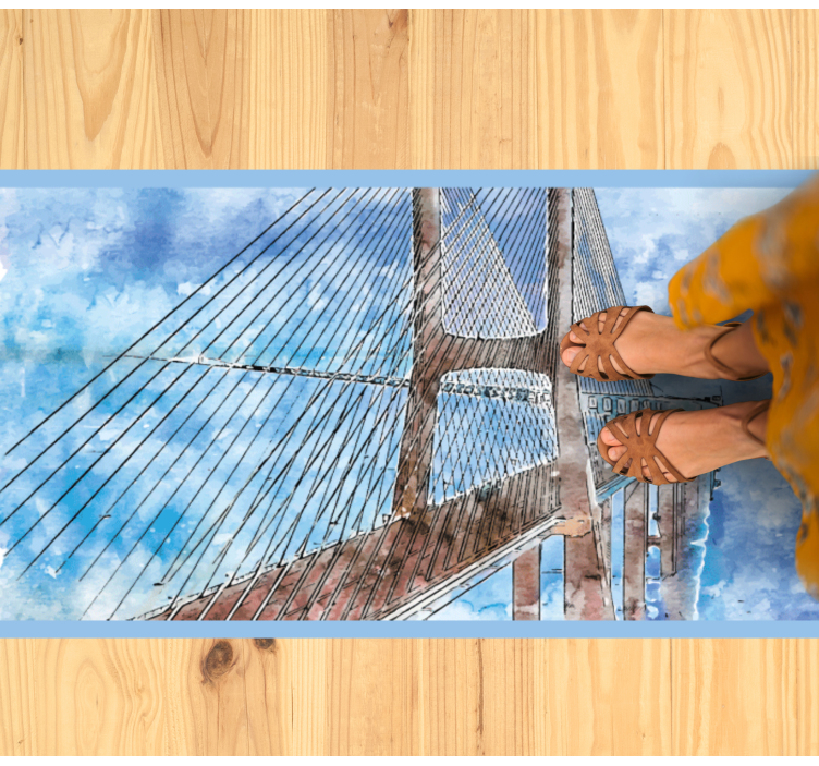 Tappeto in vinile soggiorno illustrazione del ponte - TenStickers