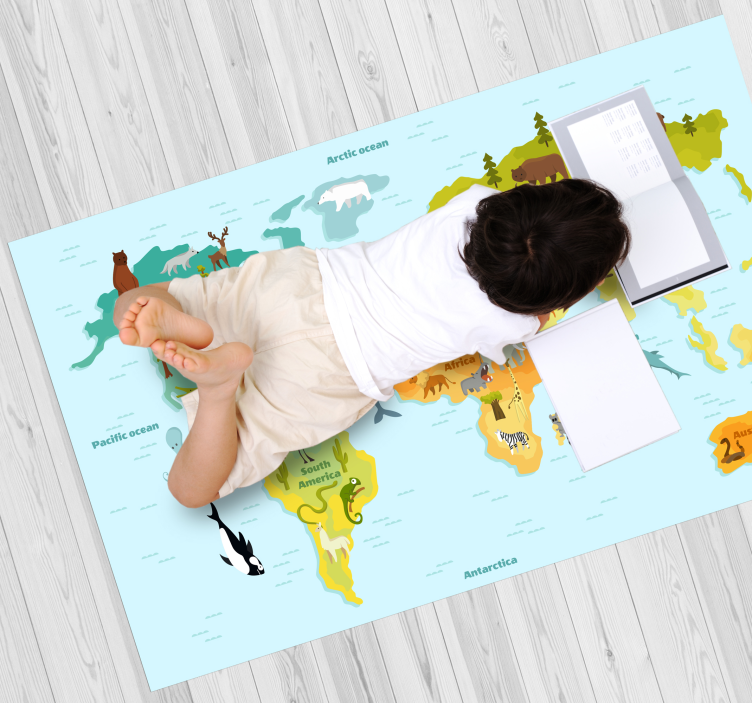 Tappeto vinile mappamondo mappa educativa - TenStickers