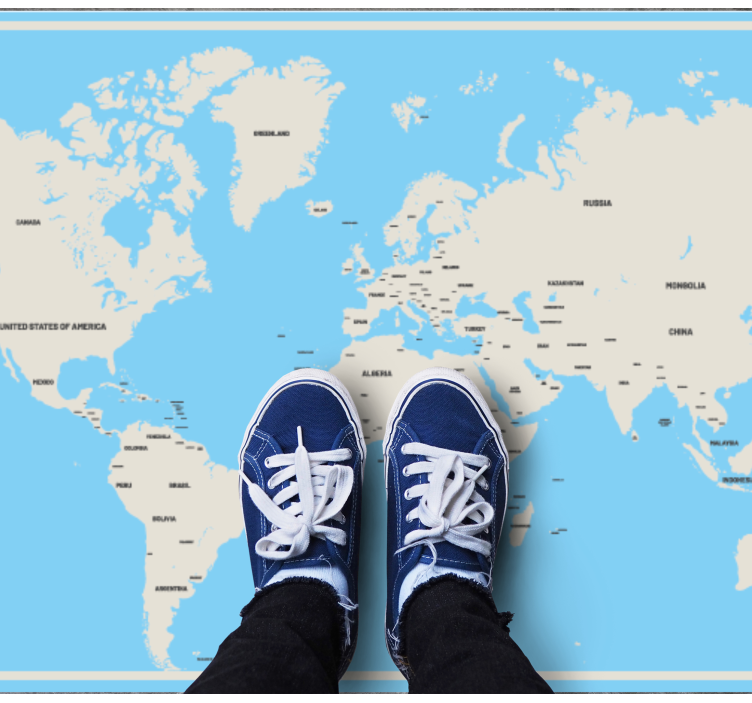 Tappeto vinile mappamondo design semplice globale - TenStickers