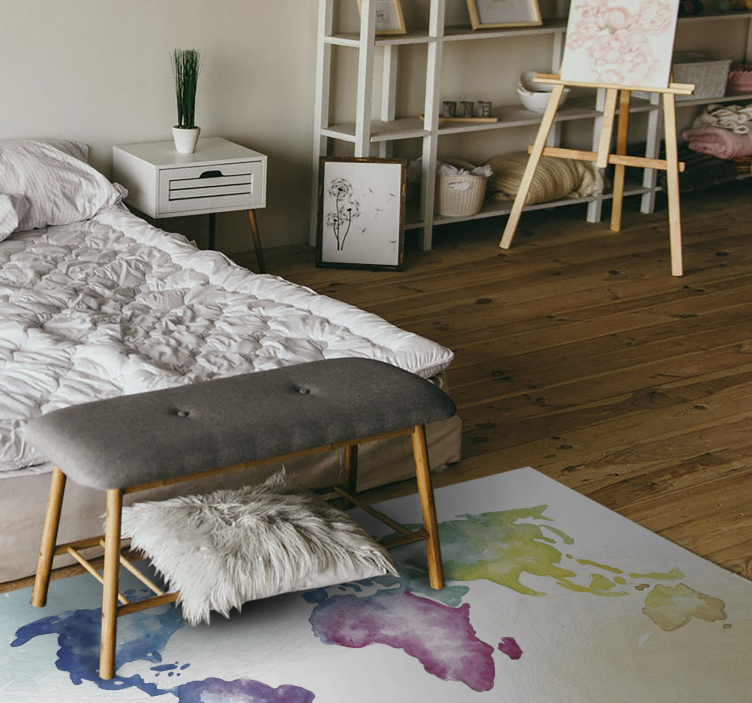 Tappeto vinile mappamondo mappa globale vibrante - TenStickers