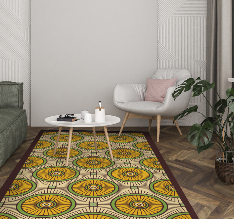 Tappeto in vinile soggiorno modello di radianza circolare - TenStickers
