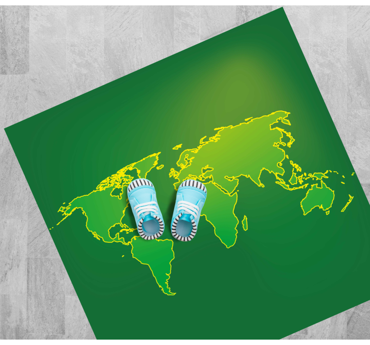 Tappeto vinile mappamondo schema del mondo verde - TenStickers