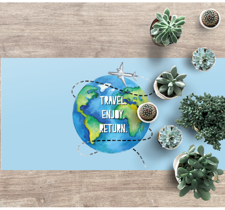 Tappeto vinile mappamondo viaggio piacere ritorno - TenStickers
