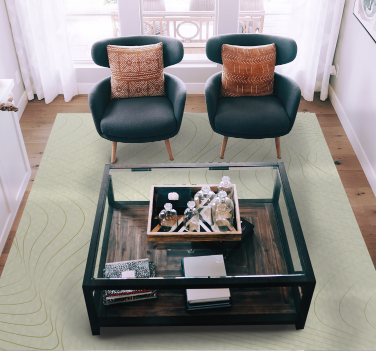 Tappeto vinile minimalista arte lineare fluida - TenStickers