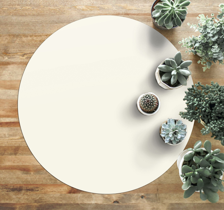 Tappeto vinile rotondo crema morbida - TenStickers