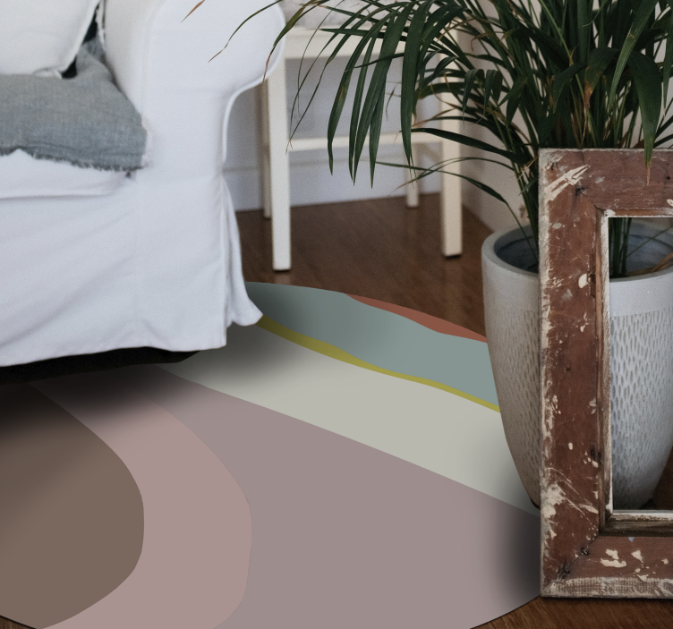 Tappeto vinile rotondo correnti di tonalità delicata - TenStickers