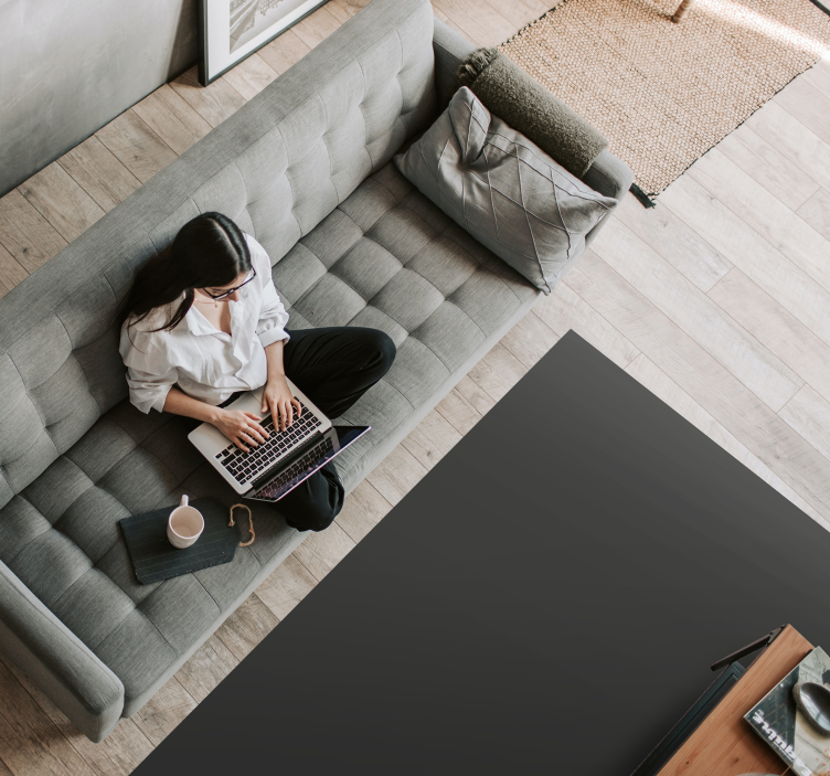 Tappeto in vinile soggiorno elegante superficie nera - TenStickers