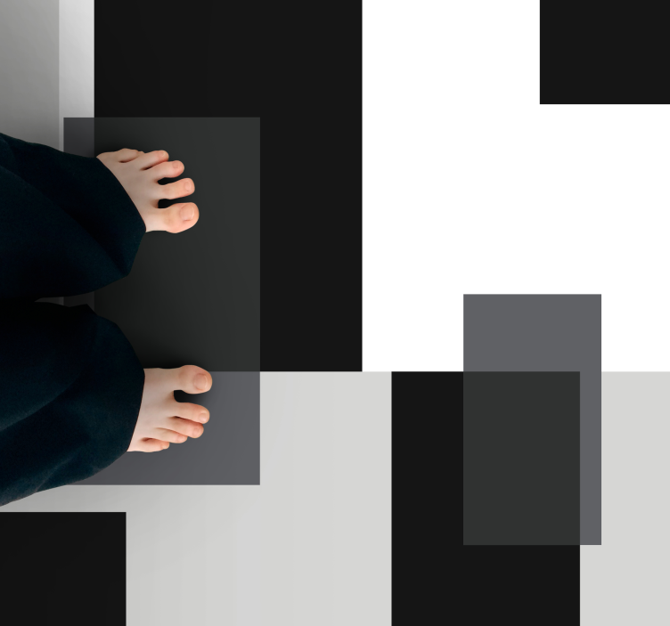 Tappeto vinile minimalista layout quadrato monocromatico - TenStickers