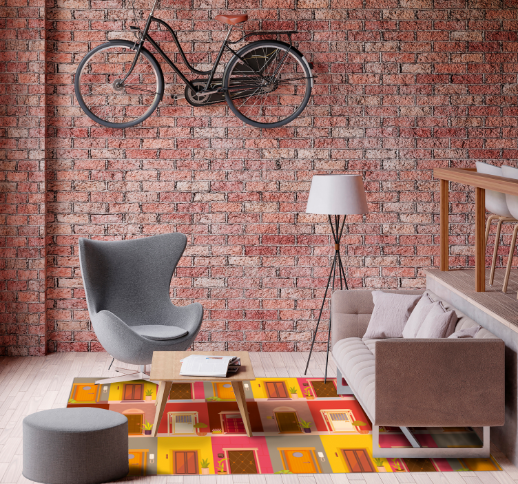 Tappeto vinile minimalista modello di porta colorata - TenStickers