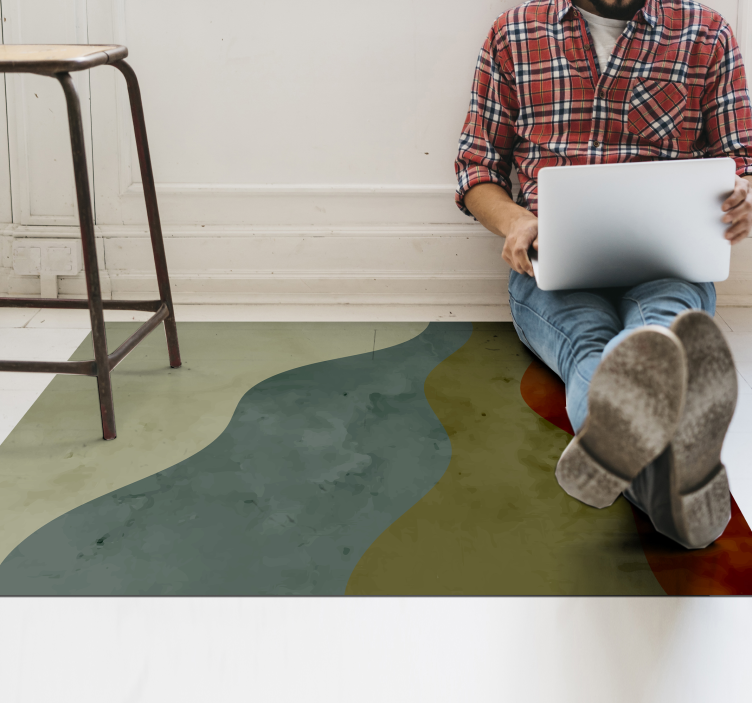 Tappeto in vinile soggiorno motivi ondulati astratti - TenStickers