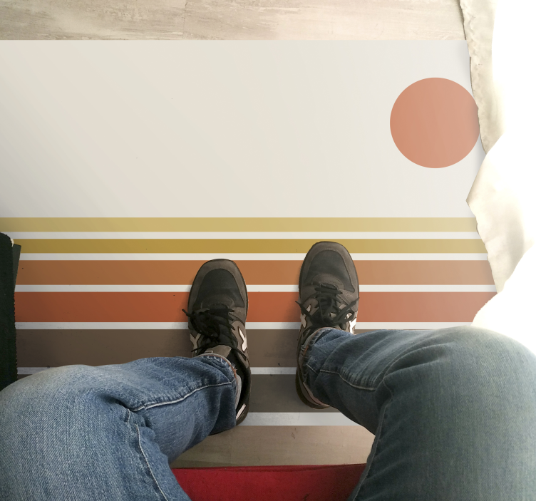 Tappeto vinile camera da letto motivo a strisce al tramonto - TenStickers