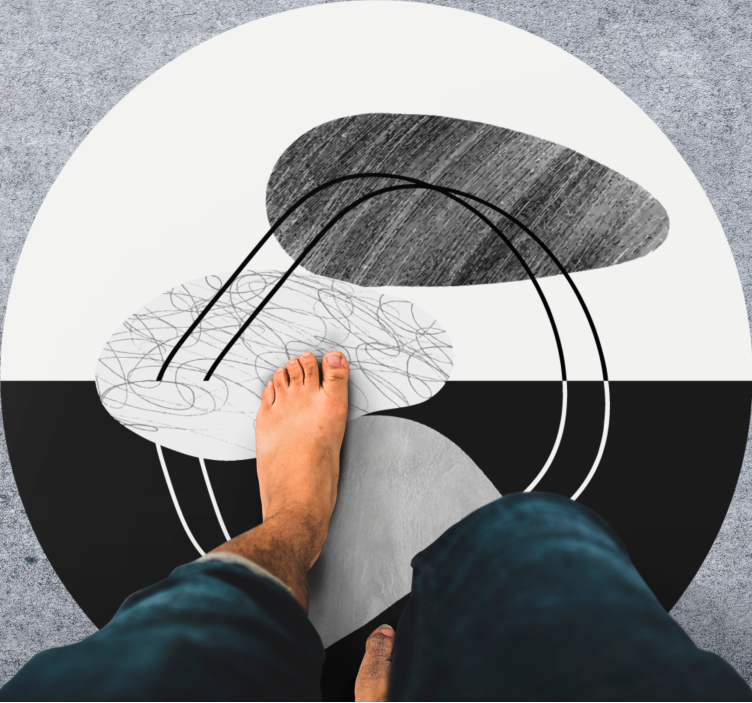 Tappeto vinile minimalista opera d'arte di forma astratta - TenStickers