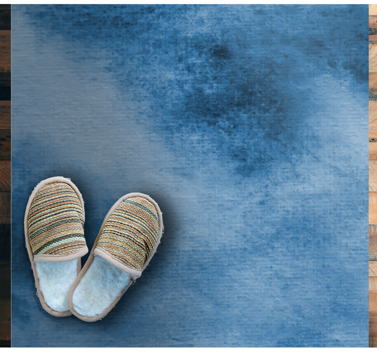 Tappeto vinile bagno stile sfumato blu - TenStickers