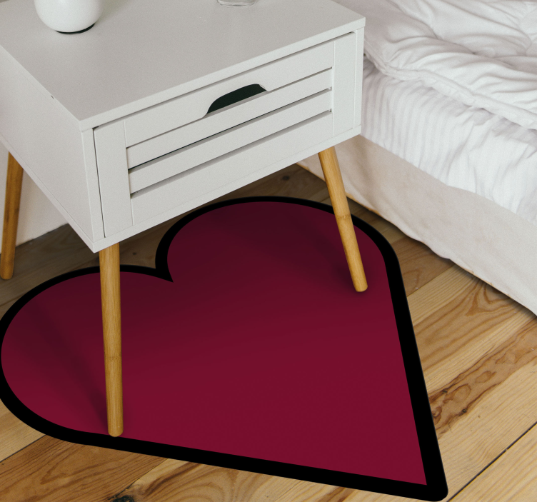 Tappeto vinile camera da letto forma di cuore semplice - TenStickers