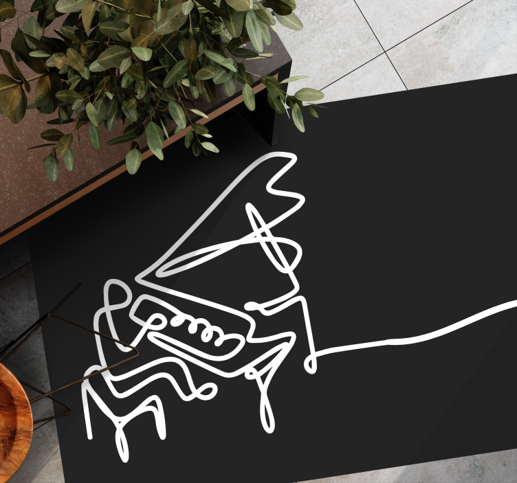 Tappeto vinile moderno disegno al tratto del pianoforte - TenStickers