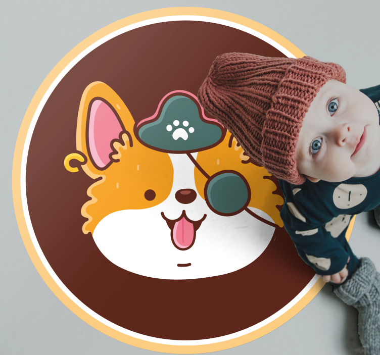 Tappeto vinile moderno emblema del capitano corgi - TenStickers