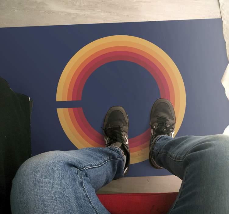 Tappeto vinile vintage design solare retrò - TenStickers