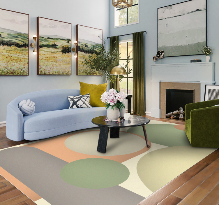 Tappeto vinile moderno modelli circolari contemporanei - TenStickers