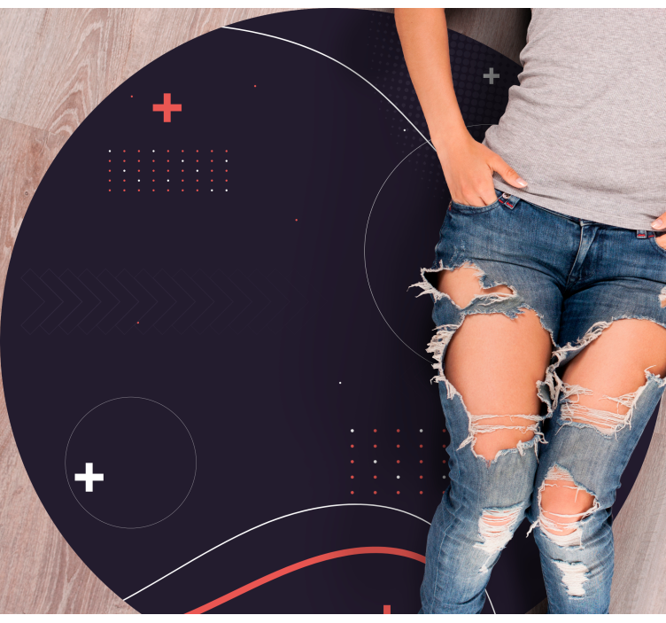 Tappeto vinile moderno motivi curvi astratti - TenStickers