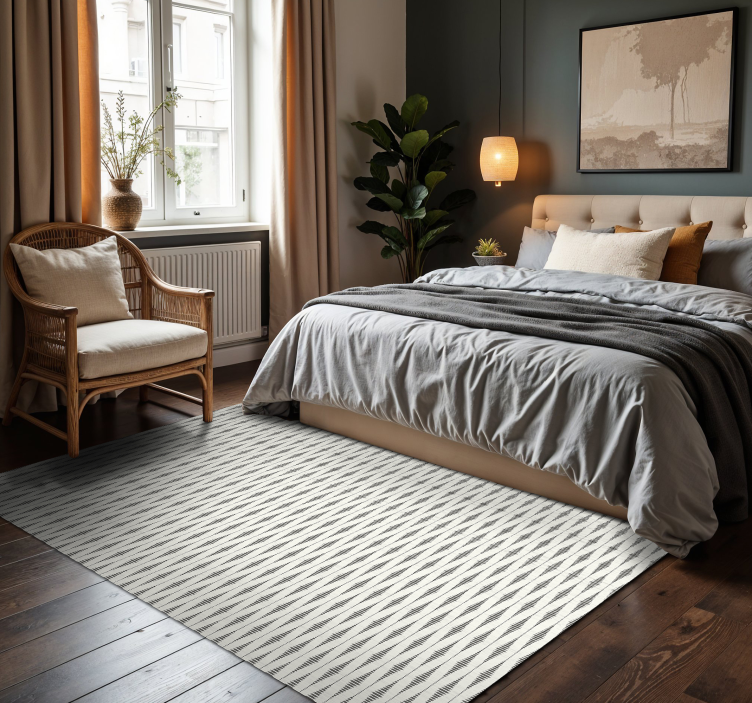 Tappeto vinile moderno rabaul ikat grigio e beige - TenStickers