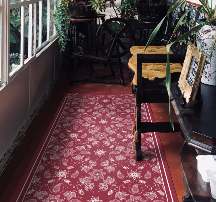 Tappeto vinile mosaico arazzo floreale ornato - TenStickers