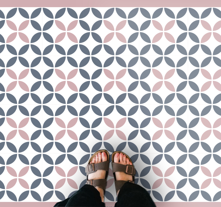 Tappeto vinile mosaico design rotondo beige e grigio - TenStickers